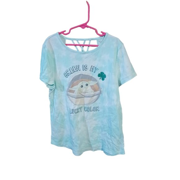 Star Wars Other - Baby Yoda St Patricks Tye Dye Top EUC